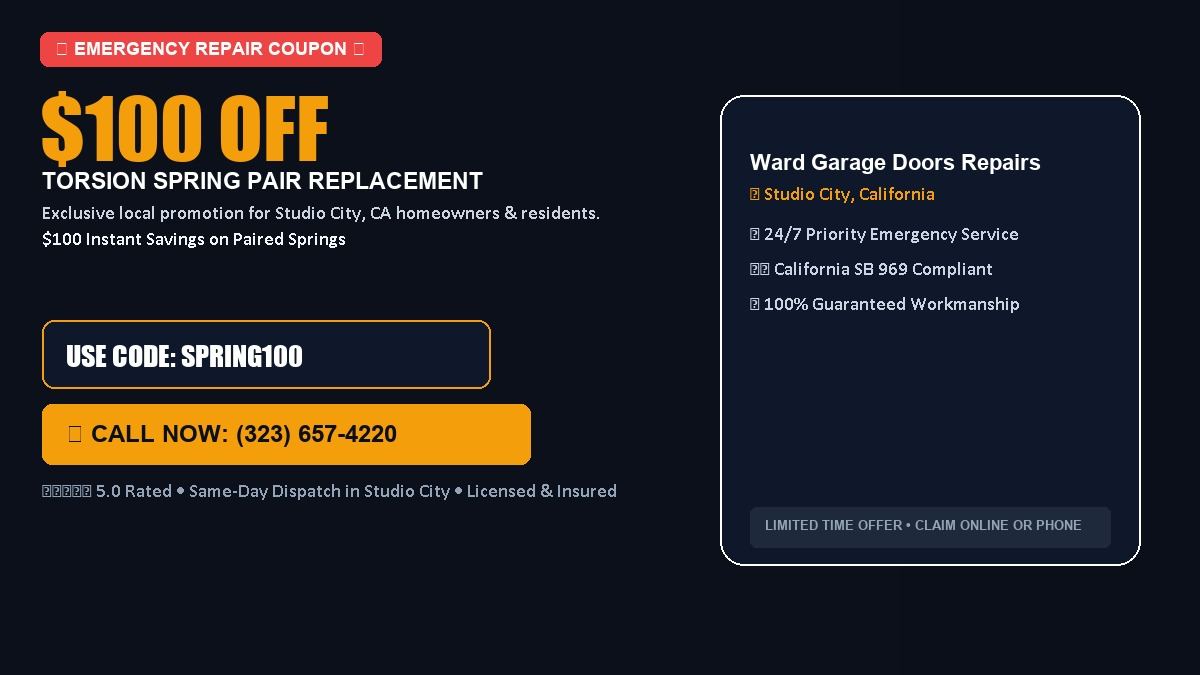 Ward Garage Doors Repair $100 OFF Dual Torsion Spring Replacement