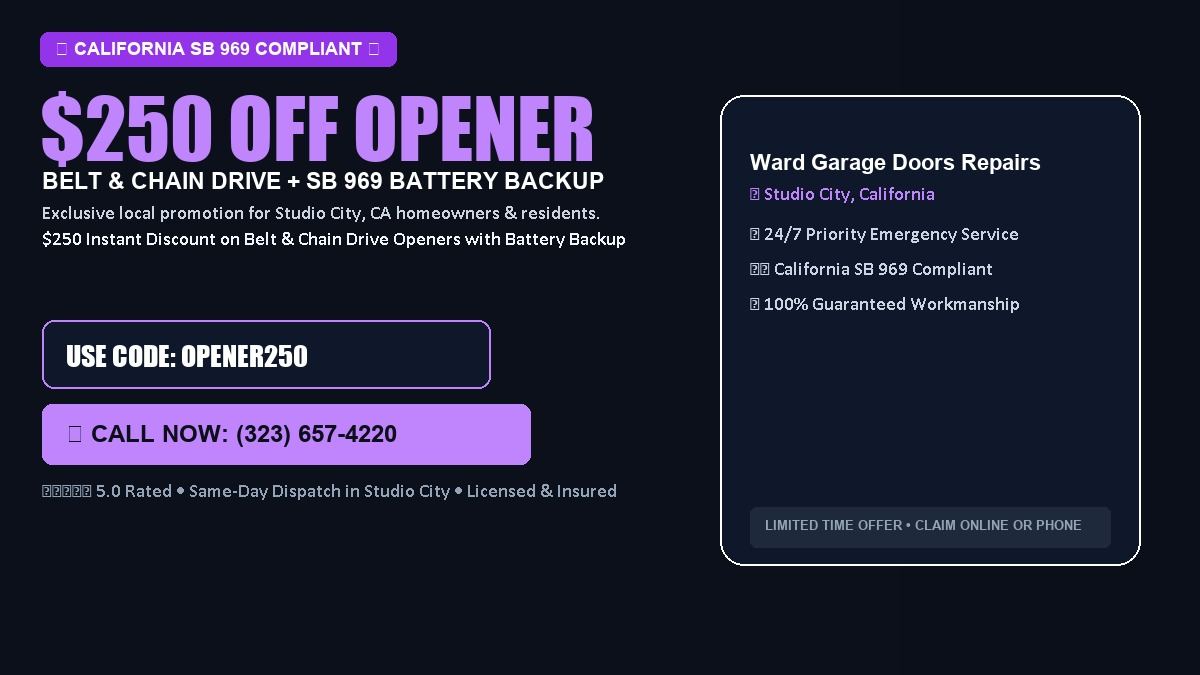 Ward Garage Doors Repair $250 OFF Premium LiftMaster Opener Installation