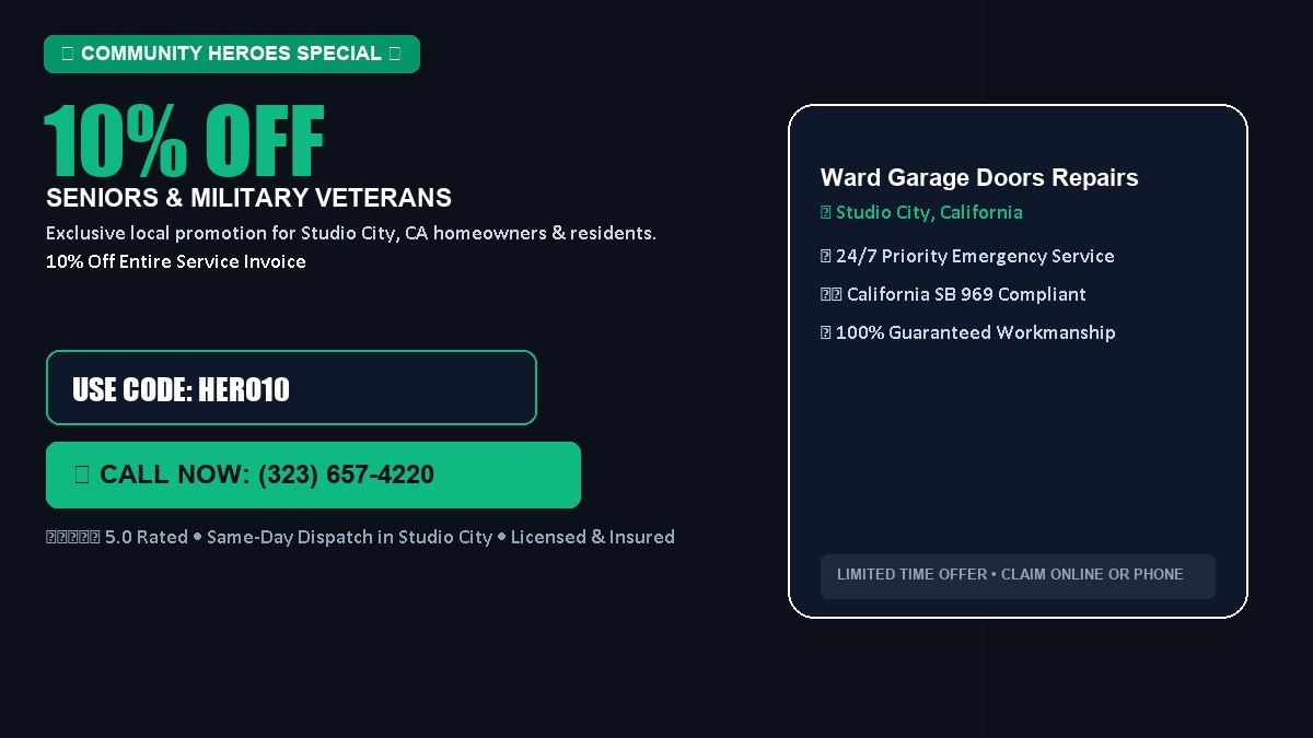 Ward Garage Doors Repair 10% OFF Seniors & Military Veterans